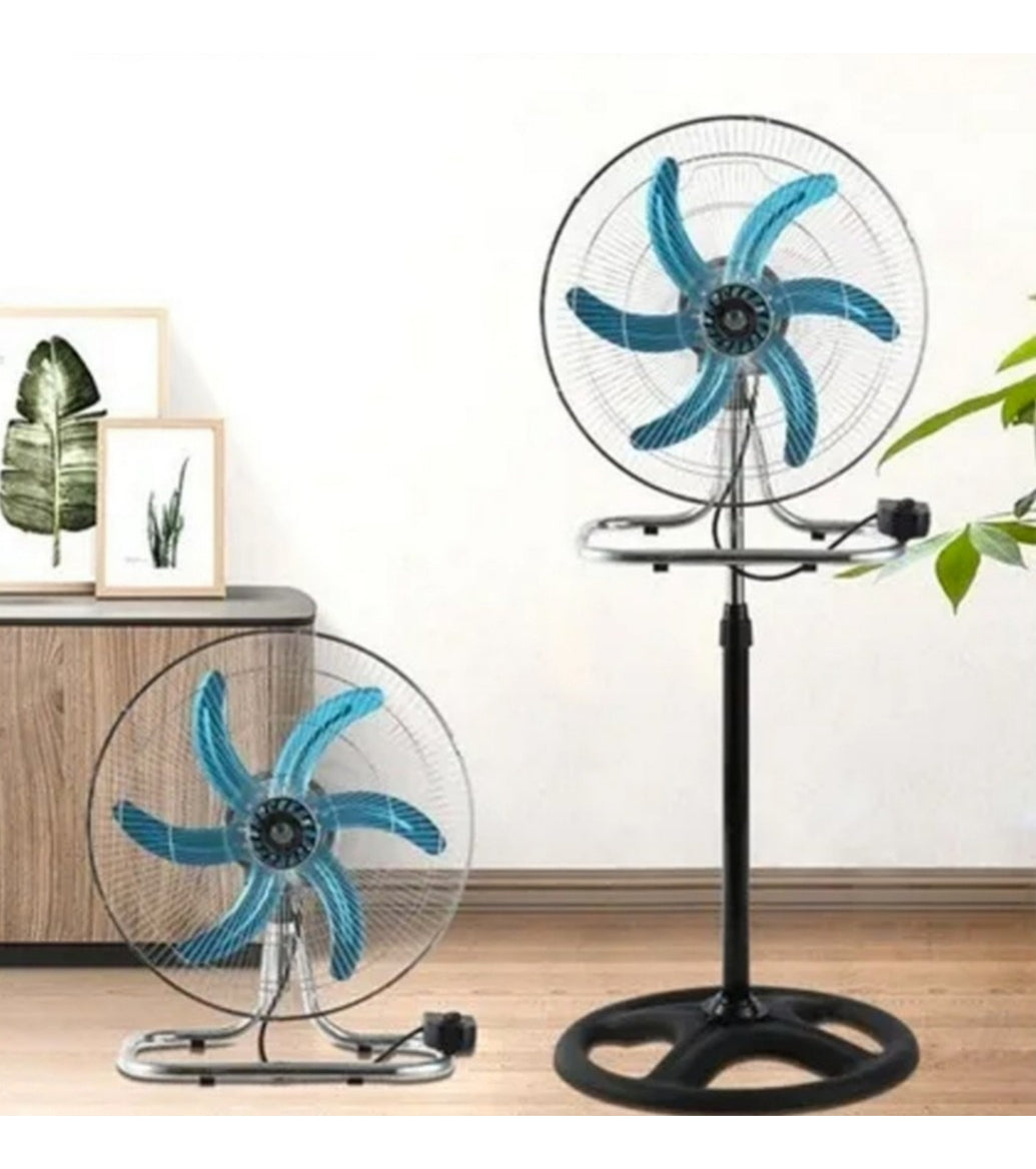 Pack 2 Ventilador Industrial Metalico Alta Potencia 3 En 1 Cantidad De Aspas 5 Color De La Estructura Plateado Color De Las Aspas Plateada Diámetro 18 Material De Las Aspas Metal