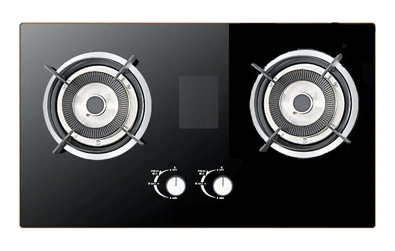 Encimera a gas 2 platos cocina tope de vidrio con chispero