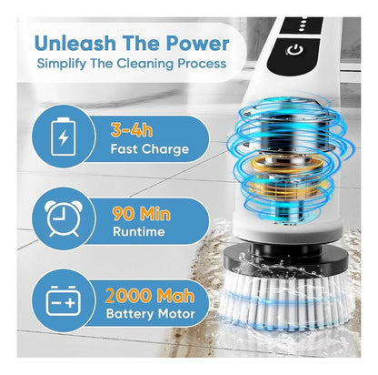 Cepillo De Limpieza Eléctrico, Inalámbrico, Baño Recargable