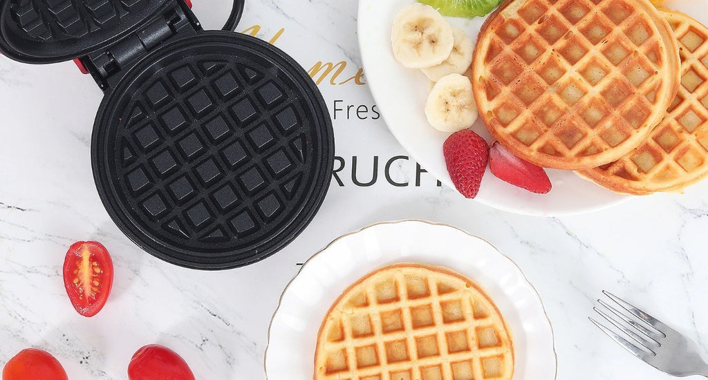 Mini Wafflera Eléctrica Antiadherente Portatil Redonda