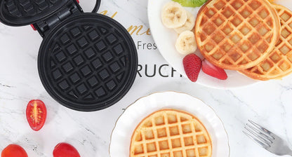 Mini Wafflera Eléctrica Antiadherente Portatil Redonda