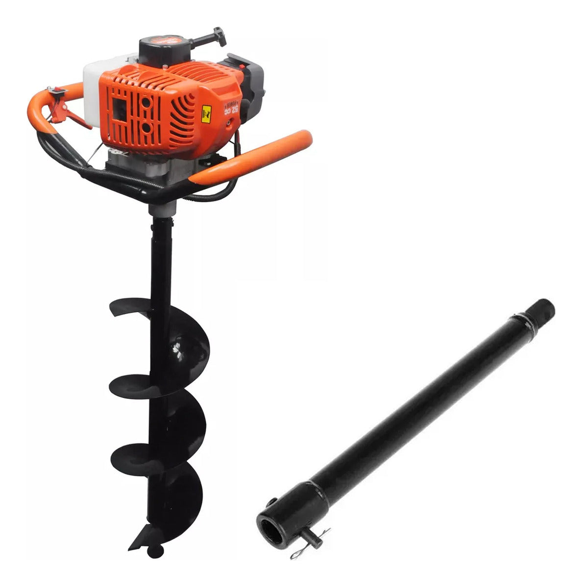 Ahoyador Barreno 63cc 3 Brocas y Extension Lic Japones Color Naranja Claro