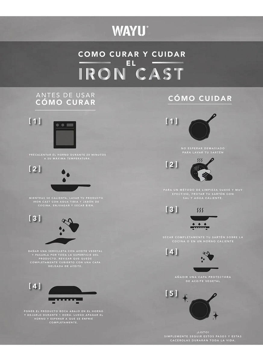 Sarten Cuadrado Wayu Iron Cast Color Negro
