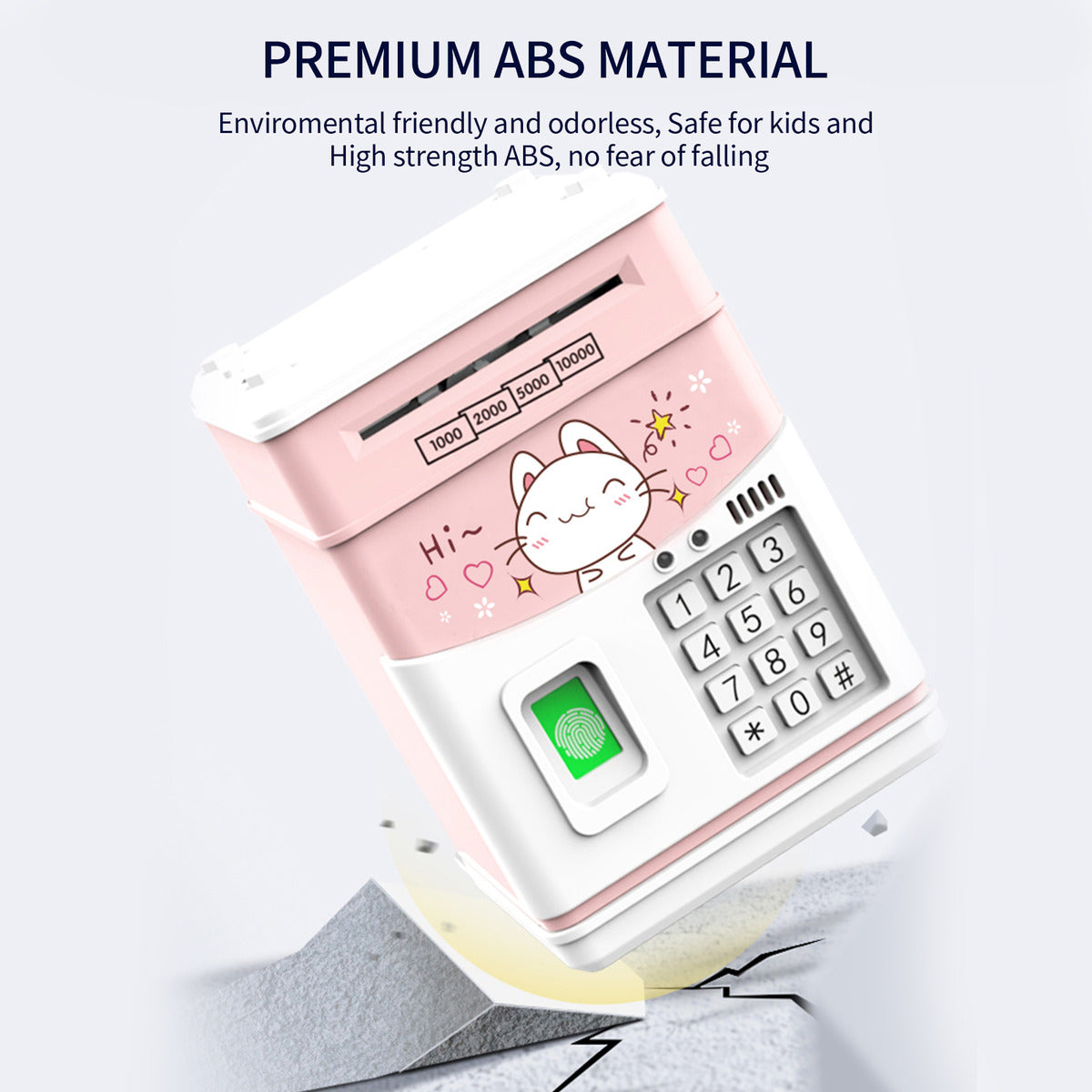 Mini Atm Piggy Bank With Password &amp; Fingerprint For  Gifts