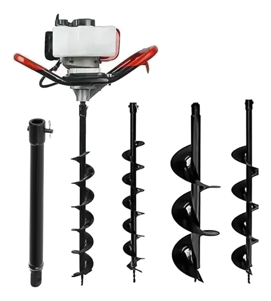 Ahoyador Barreno 63cc 3 Brocas y Extension Lic Japones Color Naranja Claro