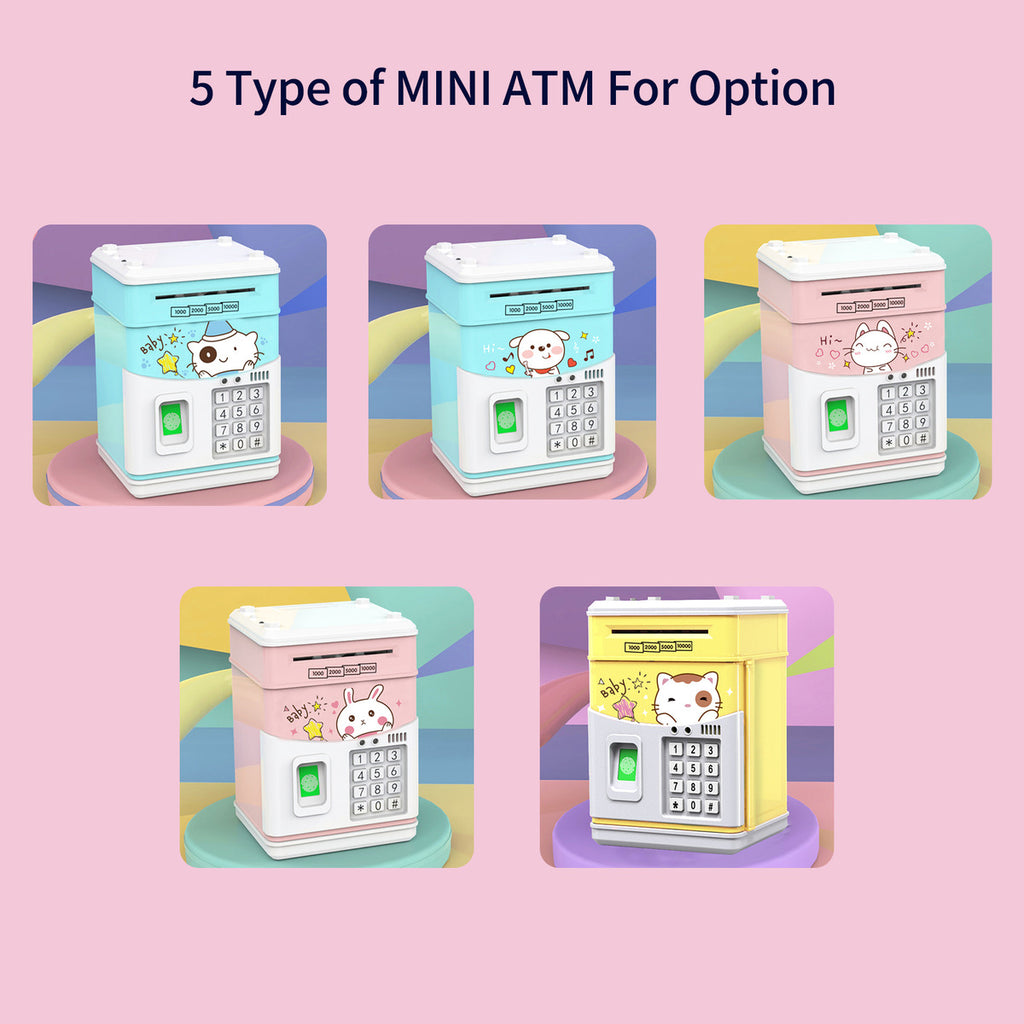 Mini Atm Piggy Bank With Password &amp; Fingerprint For  Gifts