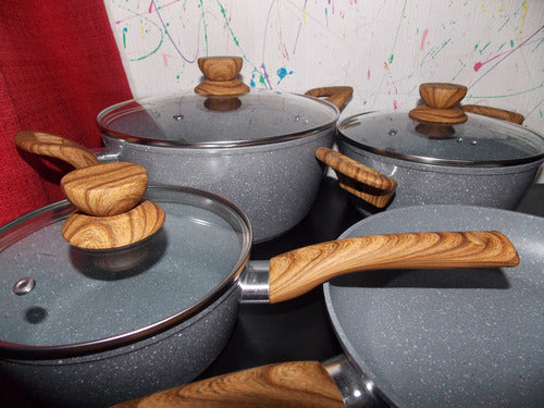 Batería De Cocina 7 Pzs Anti Adherente De Cerámica