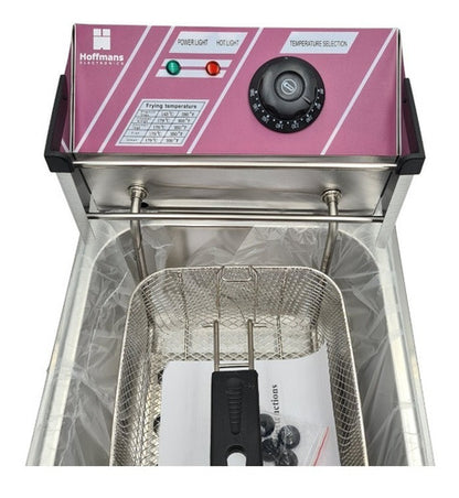 Freidora Eléctrica De Aceite Hoffmans Hm-88-1 Acero Inoxi.