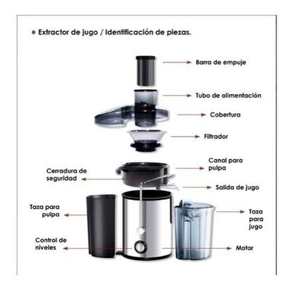 Extractor De Jugo Saca Jugo Electrico Sacajugos Exprimidor