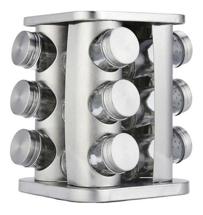 Condimenteros Especieros Metalico Giratorio 12 Frascos