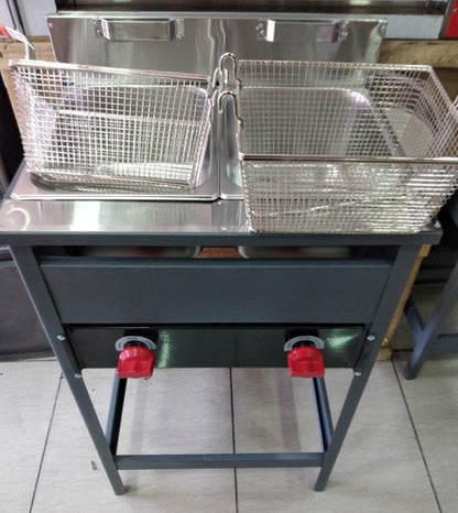 Freidora Gas 2 Depósitos /s.o.s.cocina