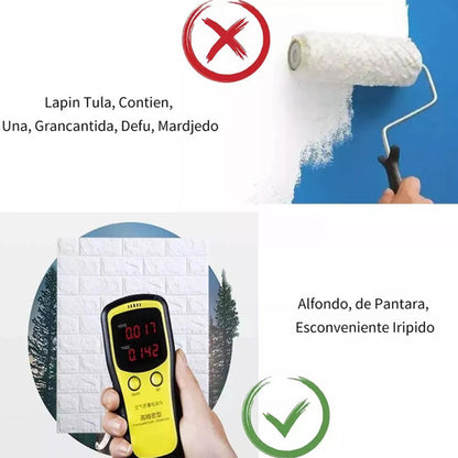 Pack 10 Laminas Papel Mural 3d Ladrillo Pared Blanco 77x70cm
