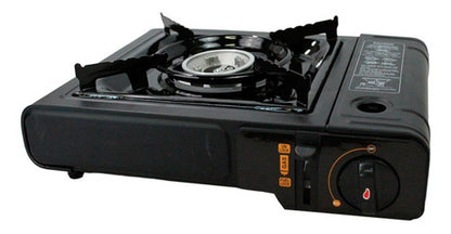 Estufa de camping a gas Happy Home 1685195 portátil  color negro