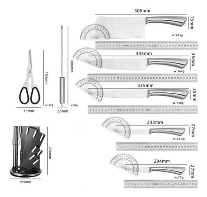 Juego De Cuchillos Con Base 8 Piezas Acero Inoxidable