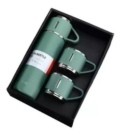 Set Termos Para Agua Caliente Termo Cafe + 3 Tazas 500 Ml