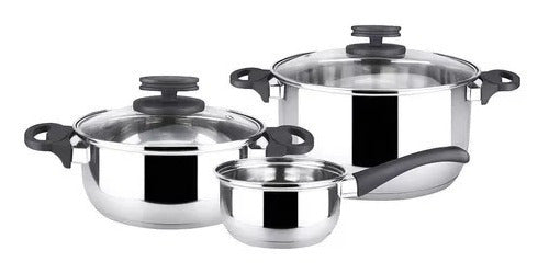 Batería De Cocina Ollas Magefesa Acero Inoxidable 5 Piezas
