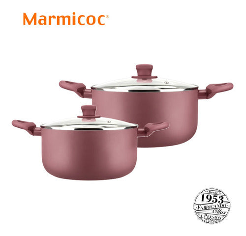 Batería De Cocina Marmicoc Spring Granate Set 7 Piezas