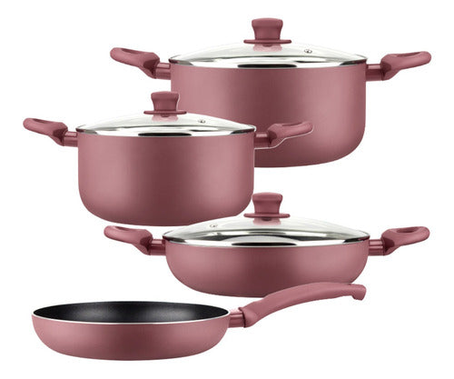 Batería De Cocina Marmicoc Spring Granate Set 7 Piezas
