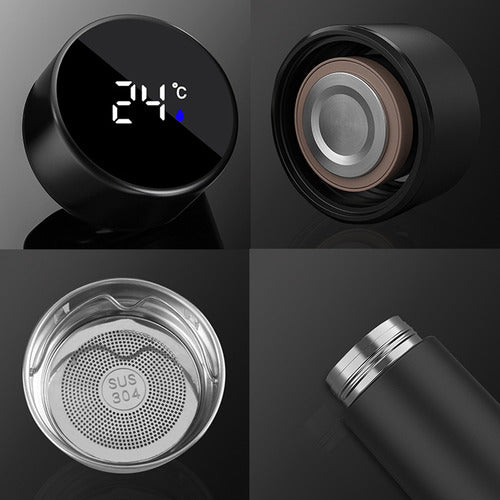 Botella Con Filtro De Café, Taza Plateada, Botella Delgada,