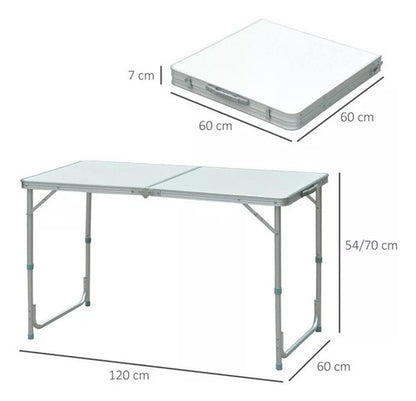 Mesa De Camping Plegable Y Convertible Con Altura Regulable