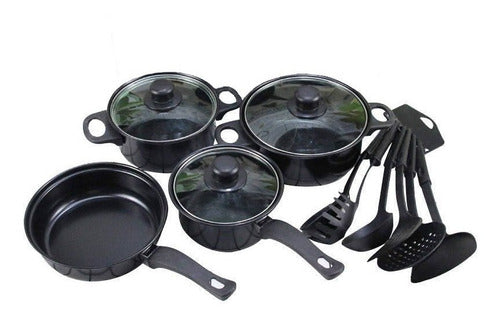 Juego Cocina Antiadherente Ollas Utensilios 13 Piezas Rondon
