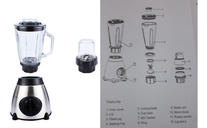 Procesador Alimento Licuadora Kenwood 1.5l 850w Vidrio X10un