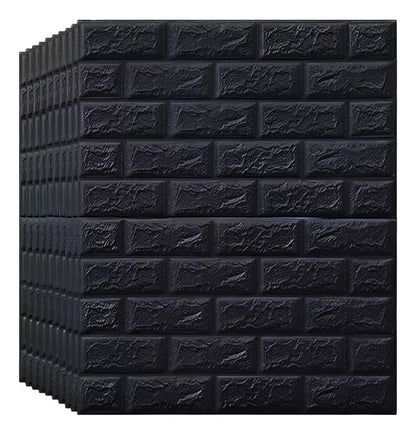 Pack 10 Laminas Papel Mural 3d Ladrillo Pared Blanco 77x70cm
