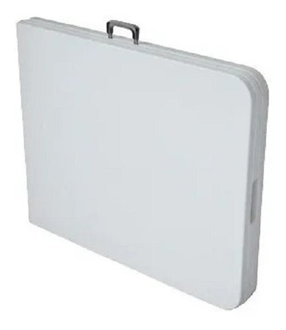 Mesa Plegable Tipo Maleta 180cm, Arma Fácil, Blanca
