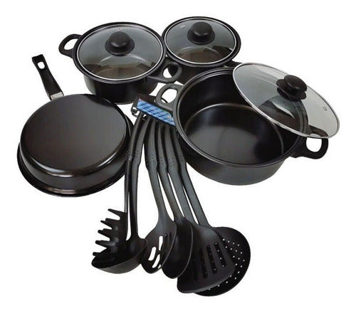 Juego Cocina Antiadherente Ollas Utensilios 13 Piezas Rondon