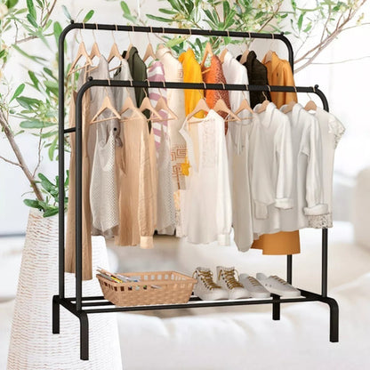 Perchero Metálico Doble Barra Closet Exhibición Organizador