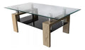 Mesa De Centro En Vidrio Con Acero Inoxidable 110x55x42 6mm