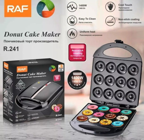 Maquina Mini Donas Sokany 12 Unidades Color Negro
