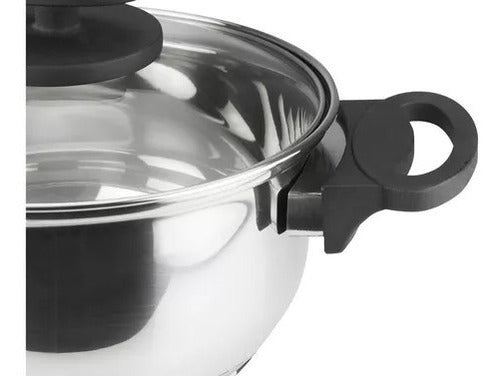 Batería De Cocina Ollas Magefesa Acero Inoxidable 5 Piezas