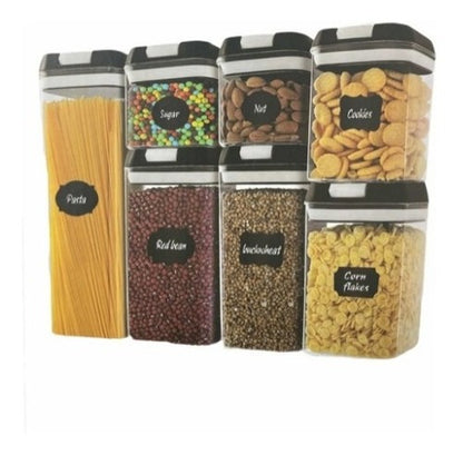Set De 7 Contenedores Hermeticos De Plastico Cocina Despensa