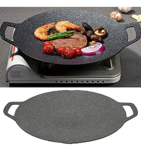 Sartén Multi-plancha Para Parrillas Coreana Doble Mango 34cm