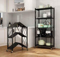 Estante Organizador Plegable Multiuso Metal 3 Niveles con Ruedas