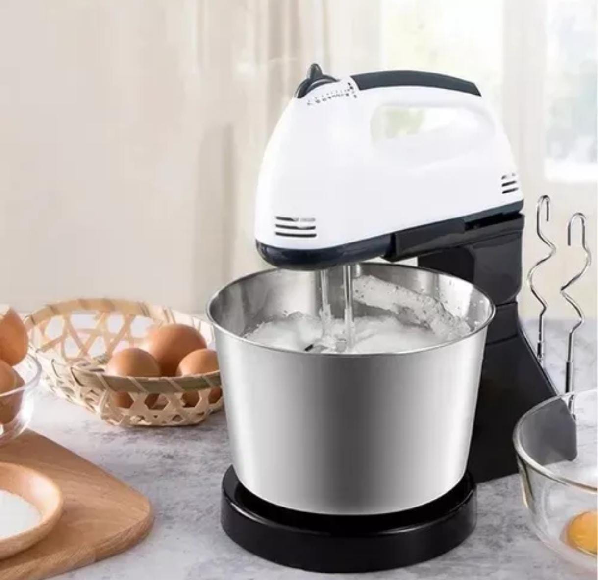 Batidora Pedestal 200w 7 Velocidades Cocina Repostería Color Negro