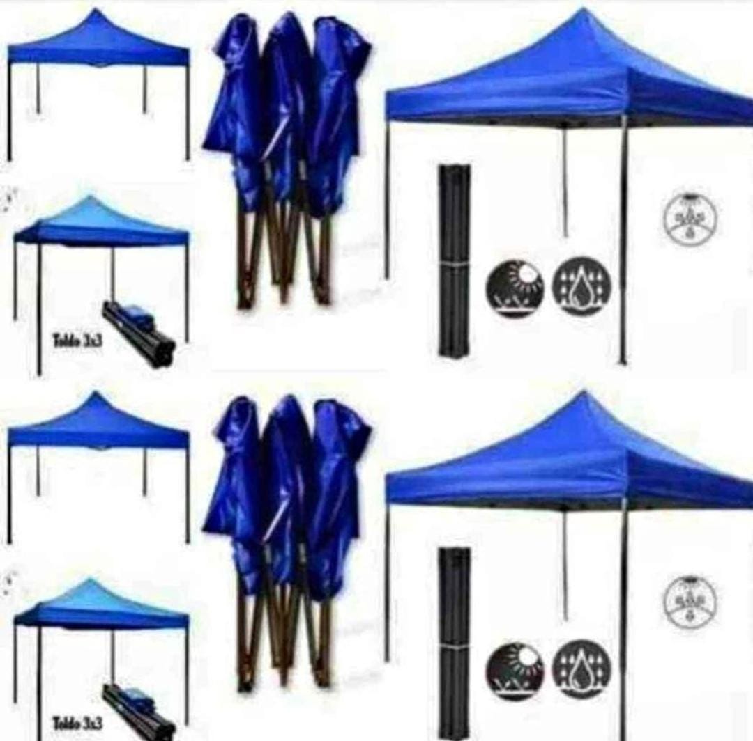 Toldo Araña Plegable 3x3 Metros Color Azul Buena Calidad